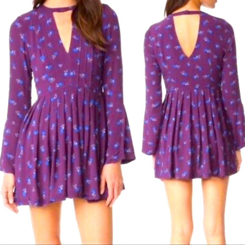 Free People Pleated Cutout Tunic L/S Dress Top 2